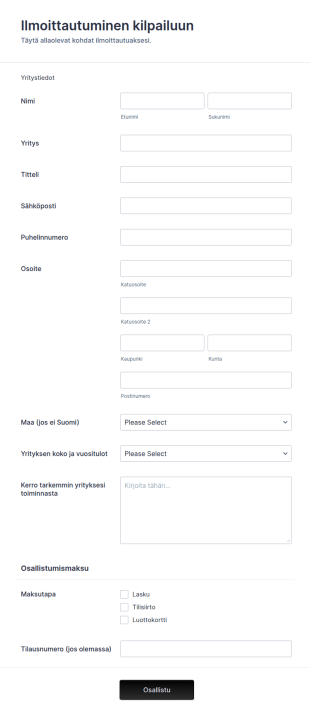 Ilmoittautuminen Kilpailuun