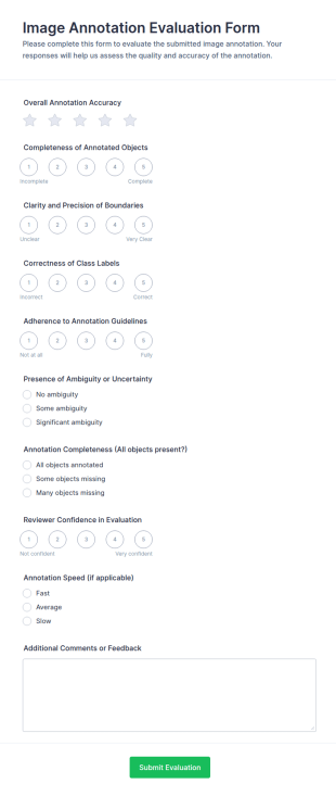 Image Annotation Evaluation Form Template