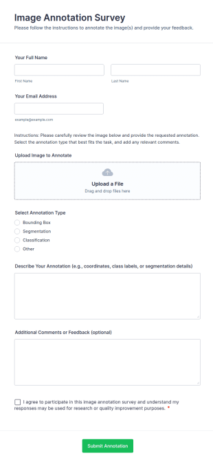 Image Annotation Survey Form Template