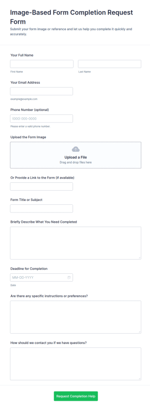 Image Based Form Completion Request Form