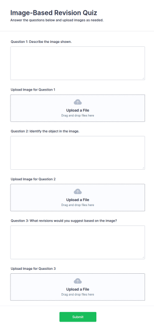 Image Based Revision Quiz Form Template