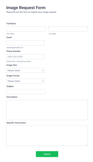 Image Request Form Template