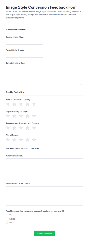 Image Style Conversion Feedback Form Template