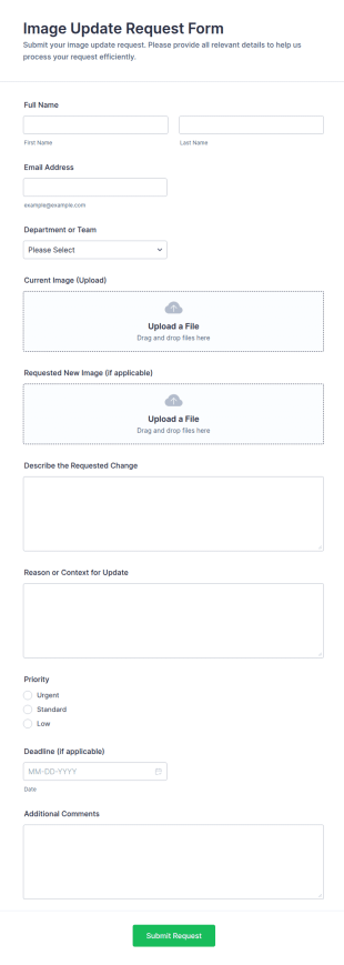 Image Update Request Form Template