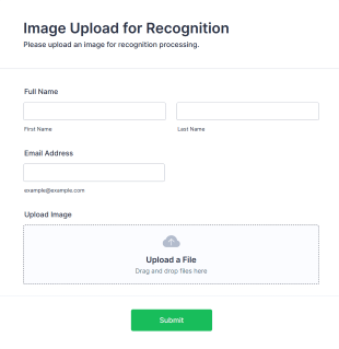 Image Upload For Recognition Form Template