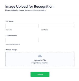 Image Upload For Recognition Form Template