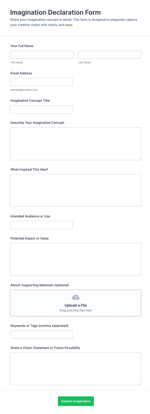 Imagination Declaration Form Template