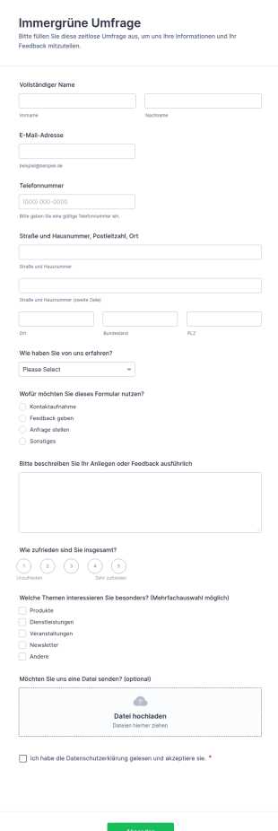 Immergrüne Umfrage