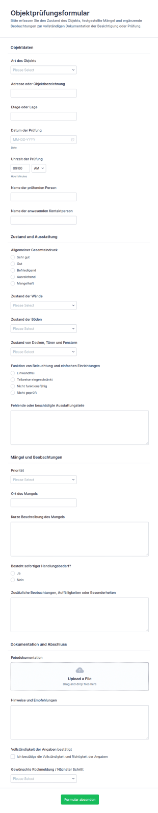Immobilienbewertung Fragebogen
