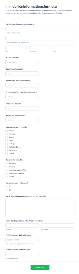 Immobilieninformationsformular