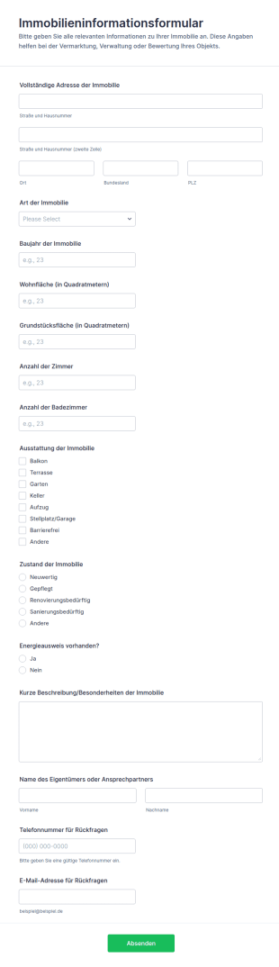 Immobilieninformationsformular