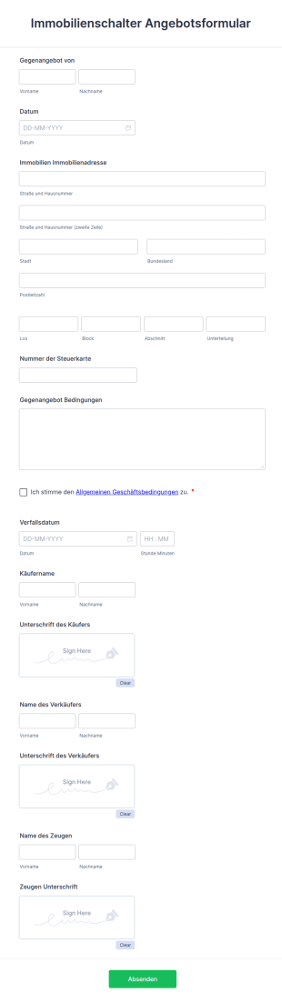 Immobilienschalter Angebotsformular