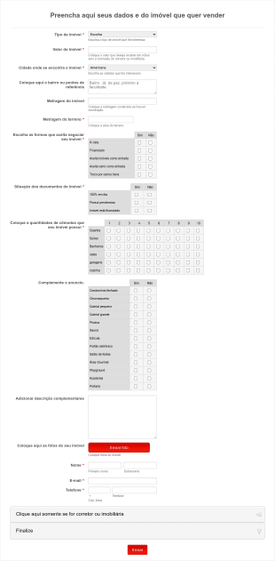 Imóveis Oferecidos Form Template