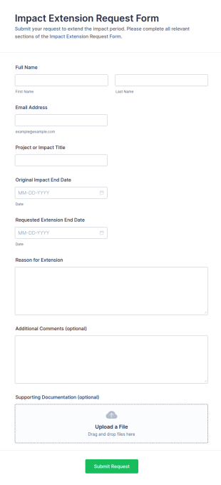 Impact Extension Request Form Template
