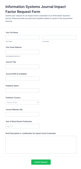 Impact Factor Request Form Template