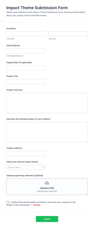 Impact Theme Submission Form Template