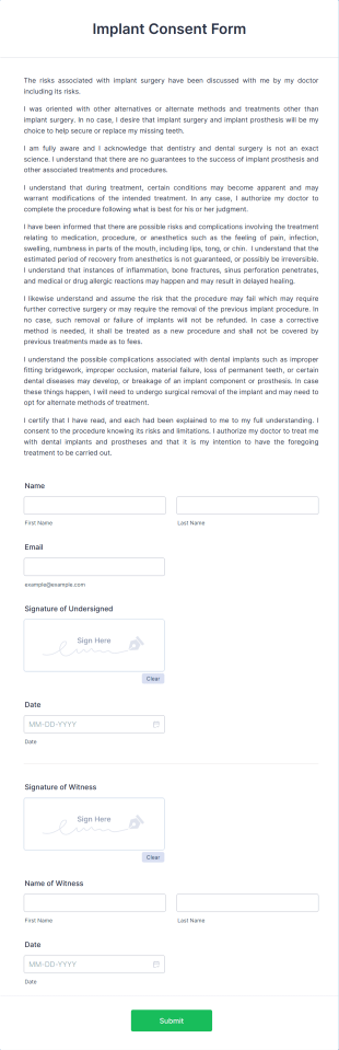 Implant Consent Form Template
