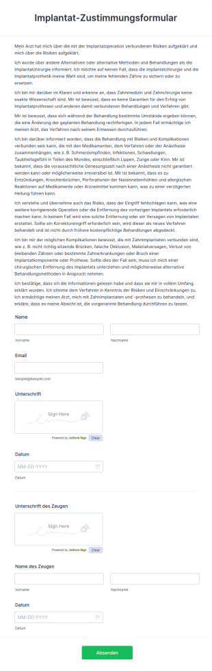 Implantat Zustimmungsformular