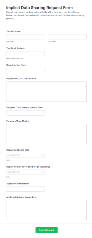 Implicit Data Sharing Request Form Template