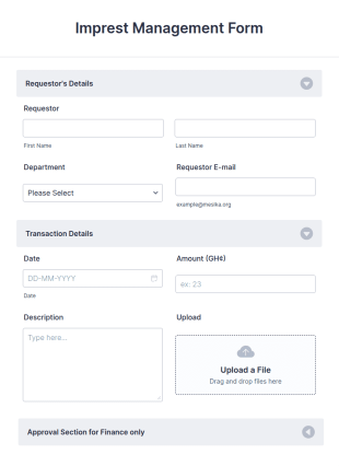 Imprest Management Form Template