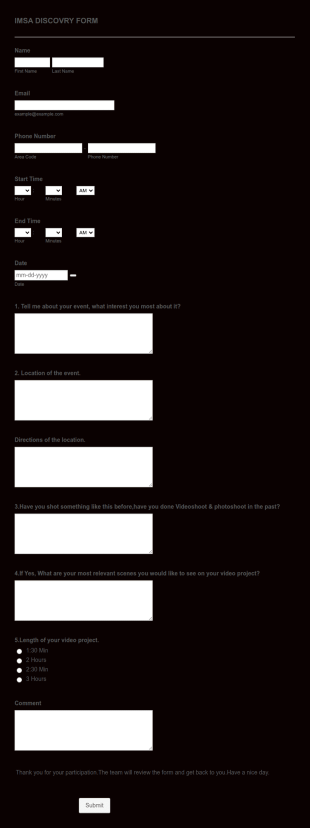 Imsa Discovery Form Template