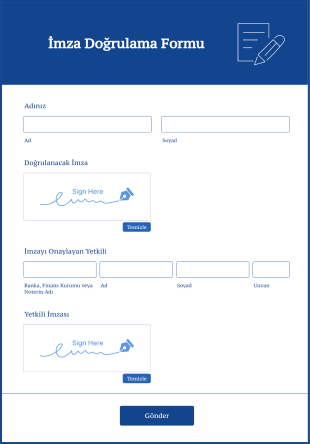 İmza Doğrulama Form Template