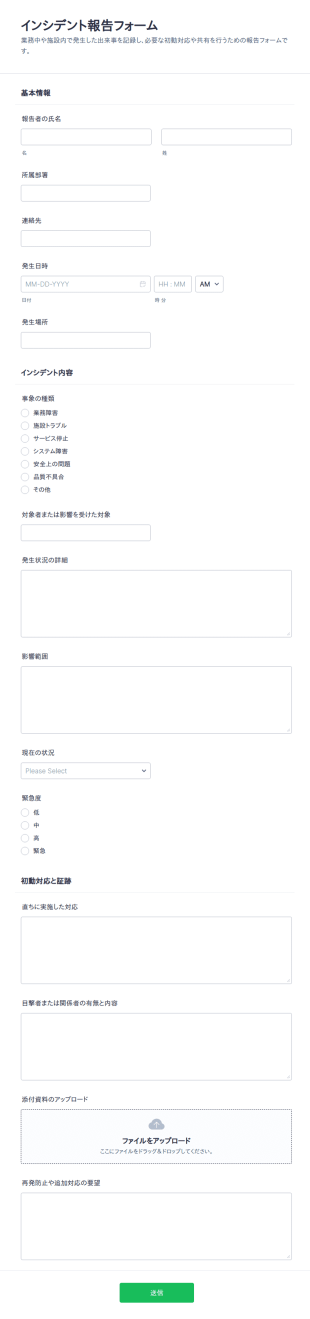 インシデント報告書