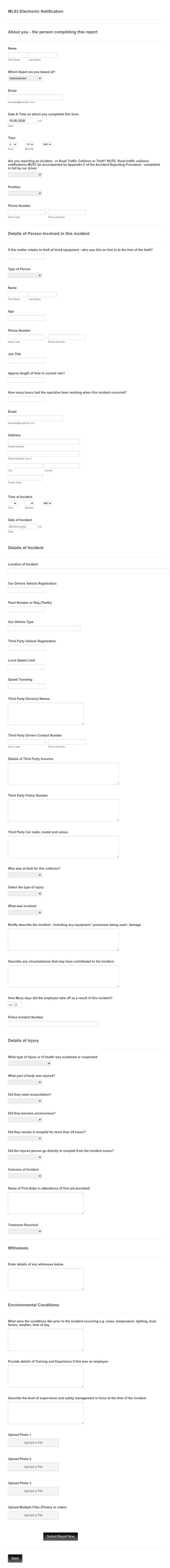 Incident Investigation Form Template