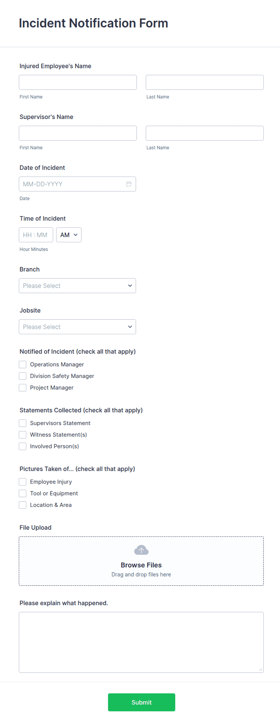 Incident Notification Form Template | Jotform