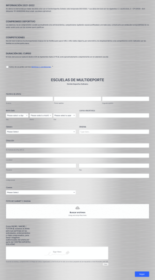 Incripción A La Escuela De Multideporte