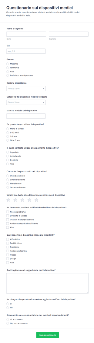 Indagine Su Dispositivi Medici
