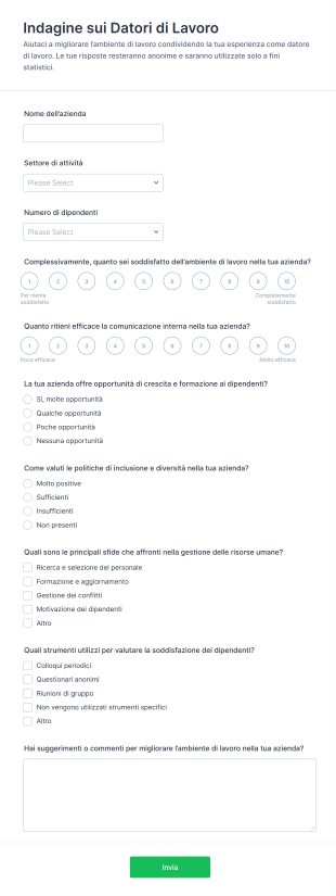 Indagine Sui Datori Di Lavoro
