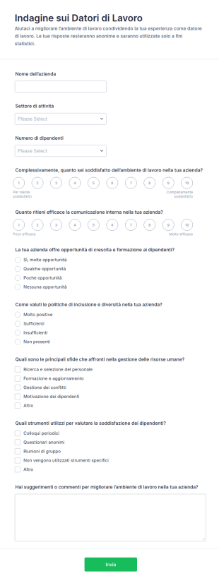 Indagine Sui Datori Di Lavoro