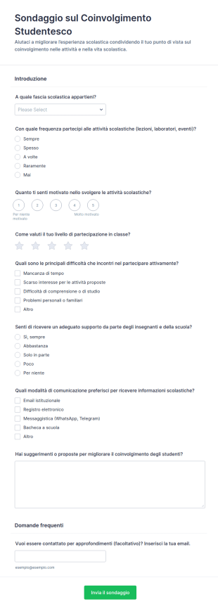 Indagine Sul Coinvolgimento Degli Studenti