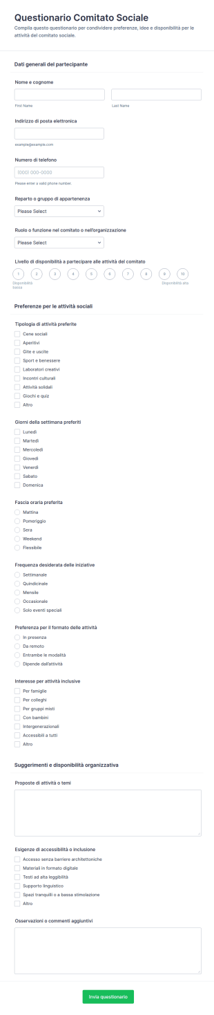 Indagine Sul Comitato Sociale