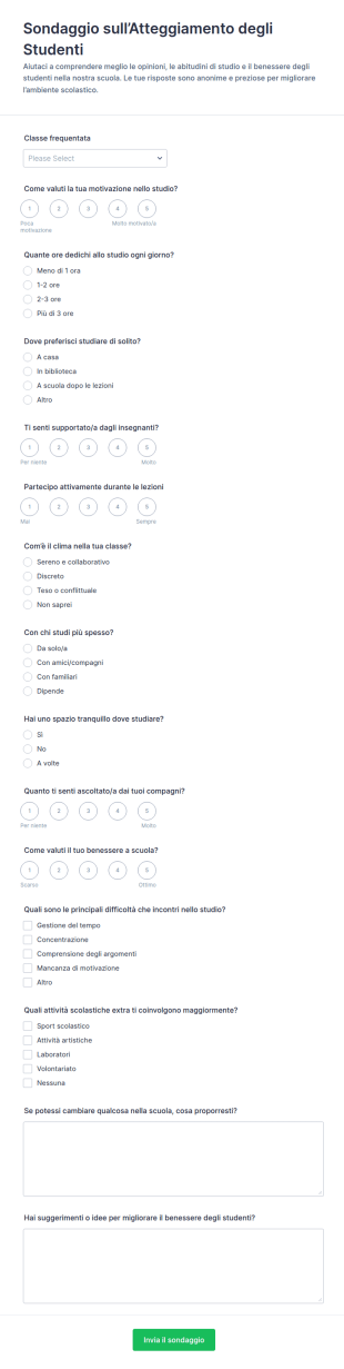 Indagine Sul Comportamento Degli Studenti Survey