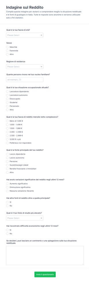 Indagine Sul Reddito