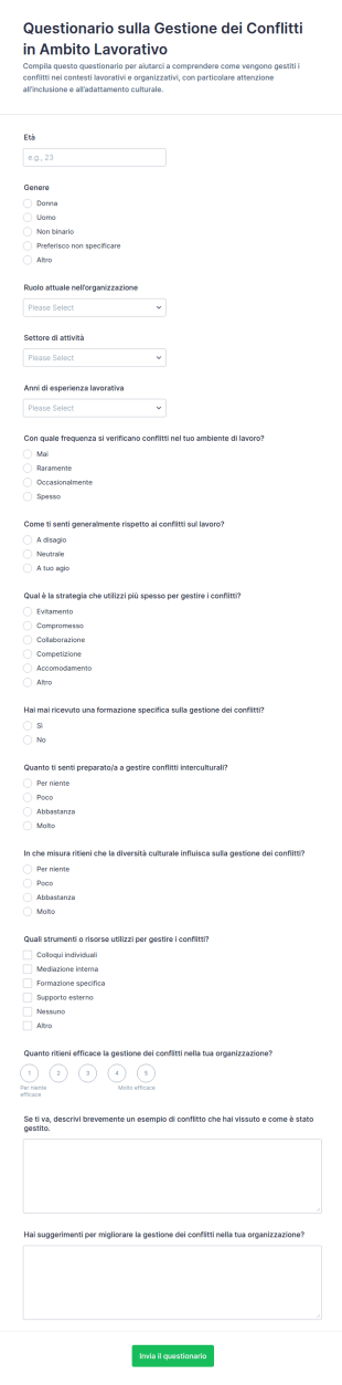 Indagine Sulla Gestione Dei Conflitti