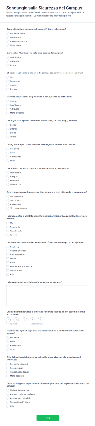 Indagine Sulla Sicurezza Del Campus
