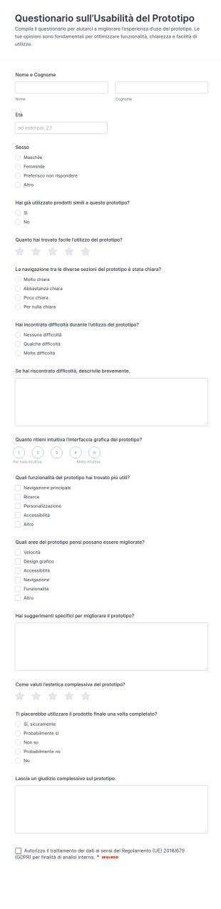 Indagine Sulla Usabilità Del Prototipo