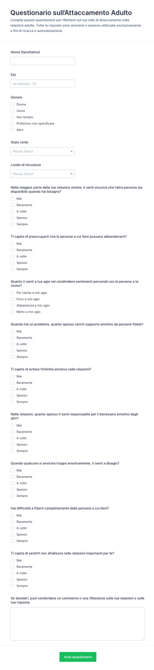Indagine Sull’attaccamento Adulto