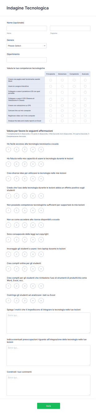 Indagine Tecnologica Form Template