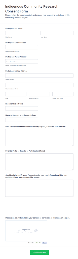 Indigenous Community Research Consent Form Template