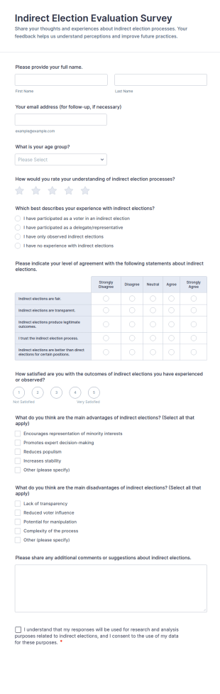 Indirect Election Evaluation Survey Form Template