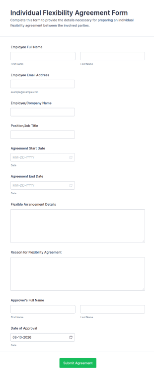 Individual Flexibility Agreement Form Template