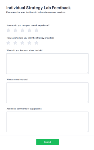 Individual Strategy Lab Feedback Form Template