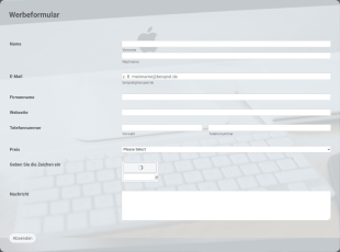 Individuelles Basis Werbeformular Form Template