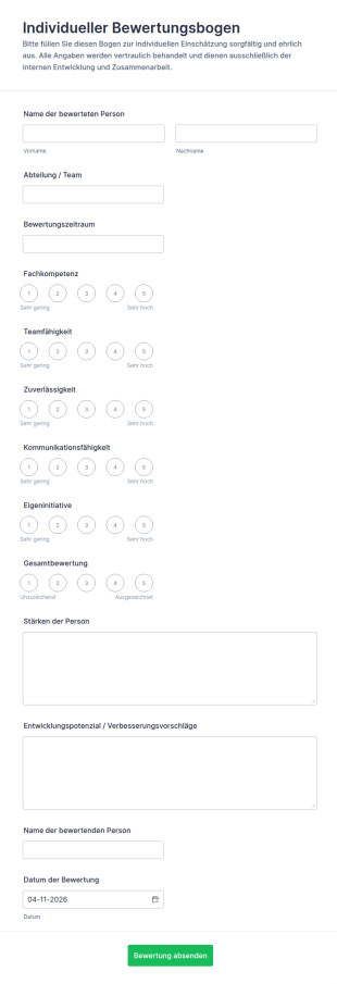 Individuelles Bewertungsformular
