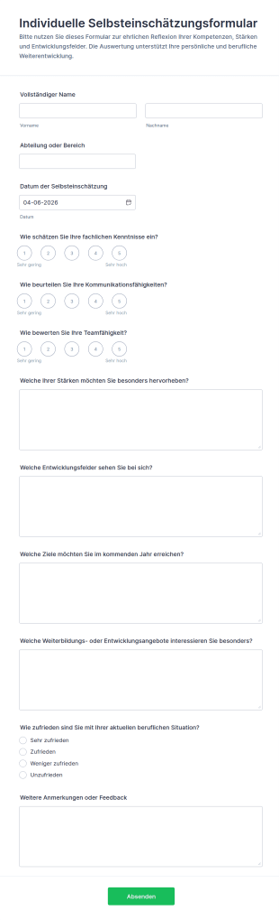 Individuelles Selbsteinschätzungsformular