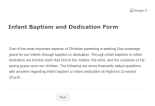 Infant Baptism And Dedication Form Template